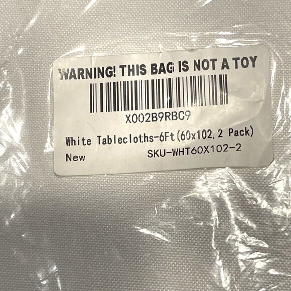 Wealuxe Tablecloths White Rectangular Polyester Tablecloths 60x102 Inches 2 Pack - Picture 7 of 10